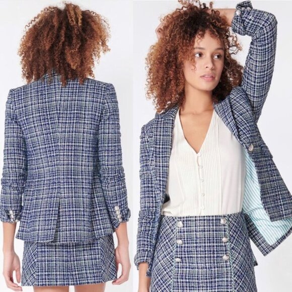 Veronica Beard Ada Cutaway Tweed Dicky Blazer - Picture 3 of 13